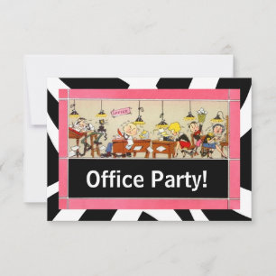 Bürofeier Hart arbeitendes Team Einladung