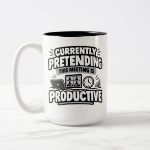 Bürohumor Aktuell Vortäuschung Meeting-Shirt Zweifarbige Tasse