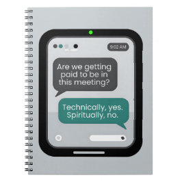 Bürohumor – „Technisch ja, spirituell nein." Notizblock