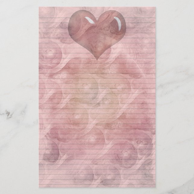Büromaterial für Red Heart - optionale Linien Briefpapier (Vorderseite)