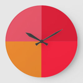 Büromauer in Rot und Orange Große Wanduhr