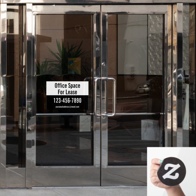 Büroraum für Leasingnummer Schwarz & Weiß Fensteraufkleber (Büro Tür)