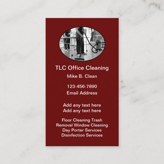 Büroreinigung Janitorial Service Business Cards Visitenkarte (Vorderseite)