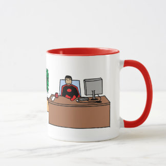 BüroSuperhero - personalisierte Cartoon-Tasse Tasse