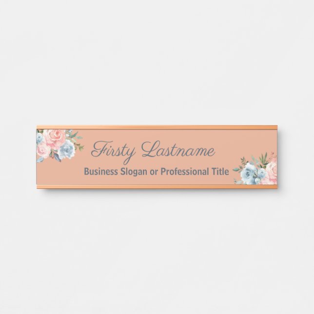 Bürotür signiert Rose Rose Gold-Zeichen Türschild (Vorderseite )