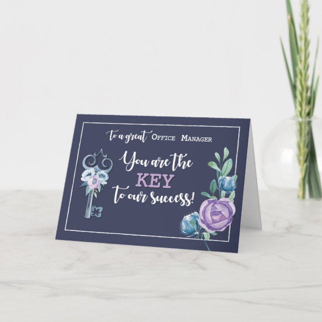 Bürovorsteheradmin-Protagesschlüssel zum Erfolg Karte (Vorderseite)