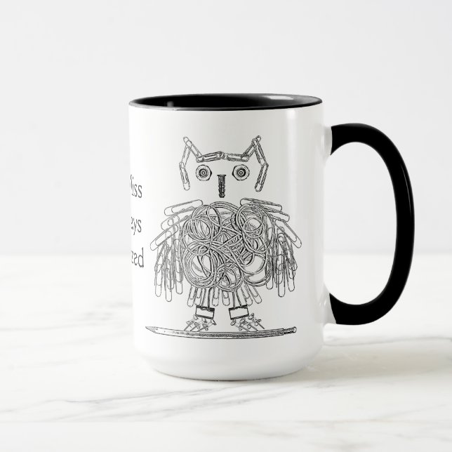 Bürozubehör-Eulen-lustiges kleines Fräulein Tasse (Rechts)