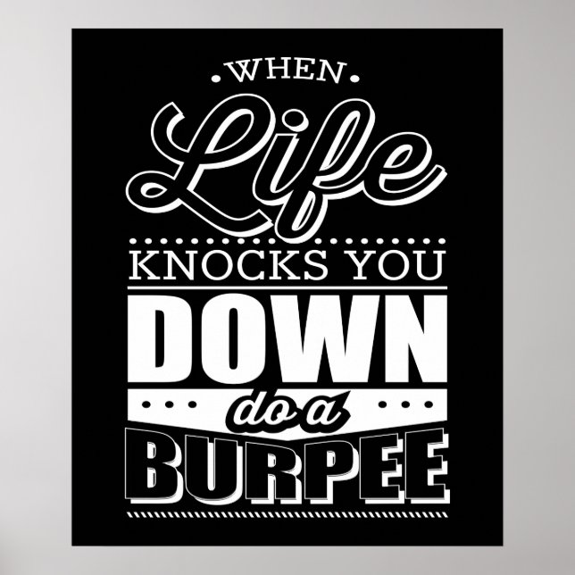 Burpees Fitness Gym Workout Inspiration Poster (Vorne)