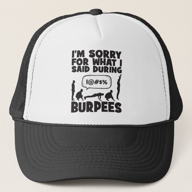 BURPEES - Funny Novelty Workout Truckerkappe (Vorderseite)