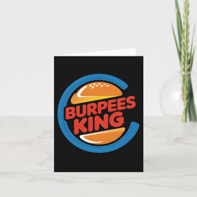 Burpees King Cardio Gym Bodybuilding Burger Lover Karte (Vorderseite)