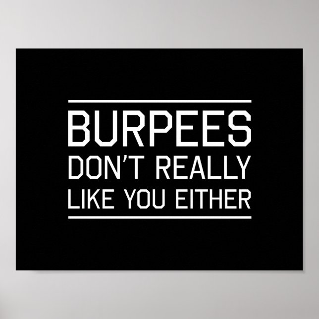 Burpees mögen dich auch nicht poster (Vorne)