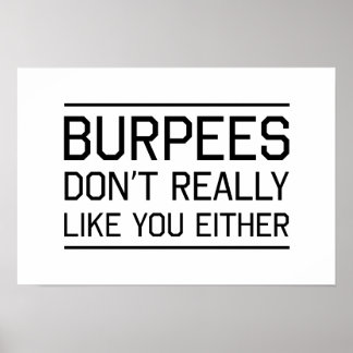 Burpees mögen dich auch nicht poster