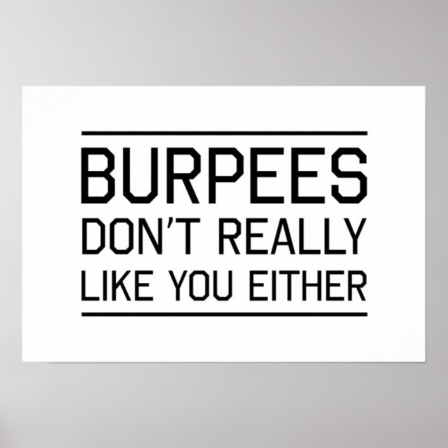 Burpees mögen dich auch nicht poster (Vorne)