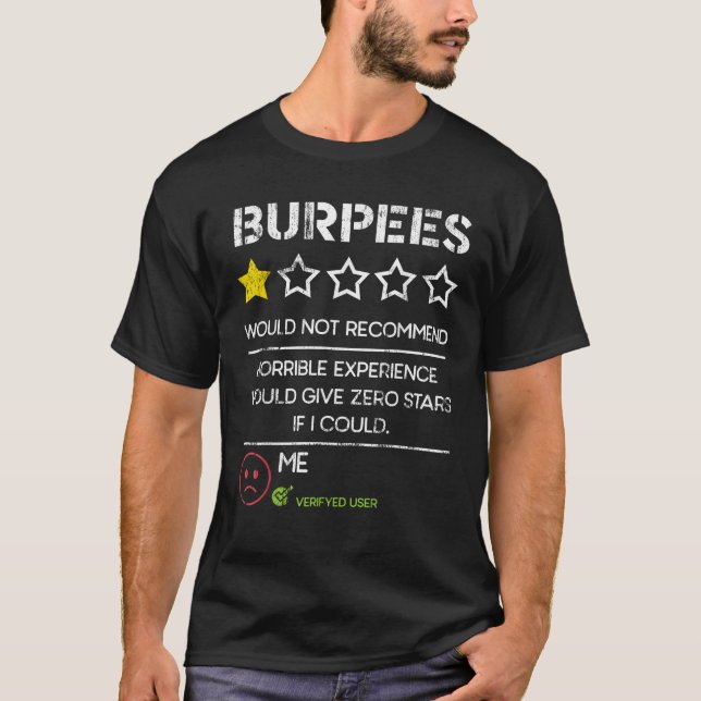 Burpees würde nicht empfehlen Null Sterne Funny Gy T-Shirt (Vorderseite)