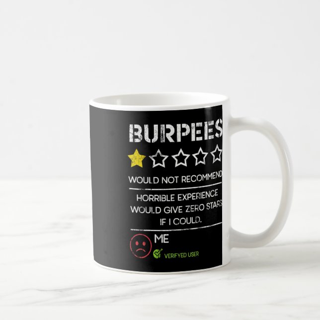 Burpees würden null Sterne nicht empfehlen Lustige Kaffeetasse (Rechts)