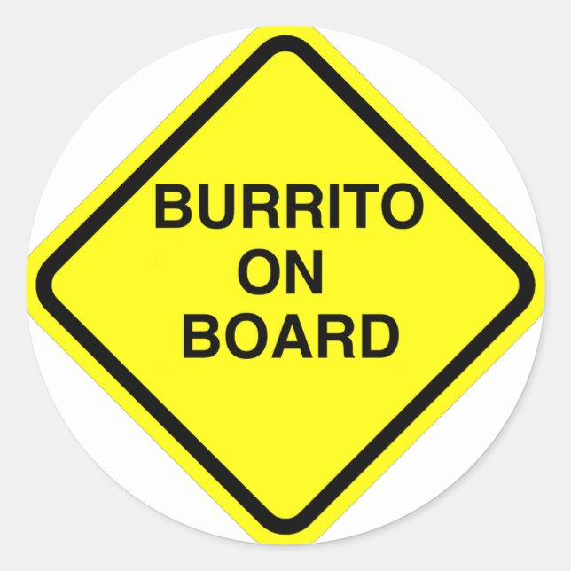 Burrito an Bord Runder Aufkleber (Vorderseite)