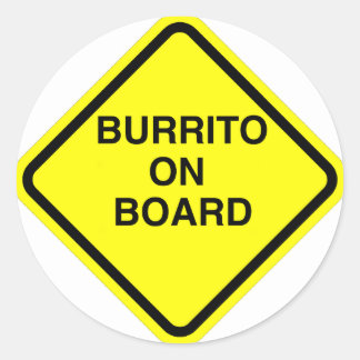 Burrito an Bord Runder Aufkleber