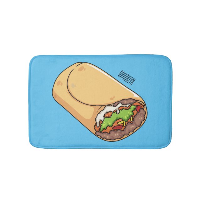 Burrito-Cartoon-Abbildung Badematte (Vorderseite)