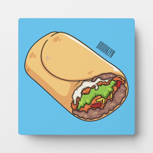 Burrito-Cartoon-Abbildung Fotoplatte (Vorderseite)