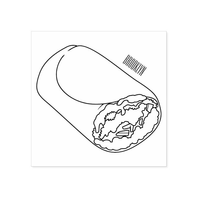 Burrito-Cartoon-Abbildung Gummistempel (Prägung)