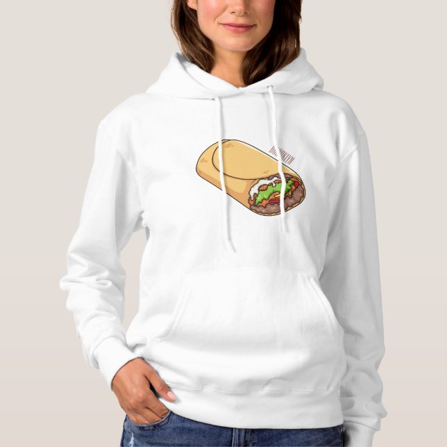 Burrito-Cartoon-Abbildung Hoodie (Vorderseite)