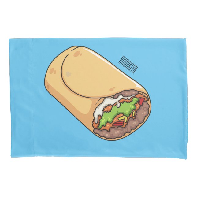 Burrito-Cartoon-Abbildung Kissenbezug (Vorderseite)