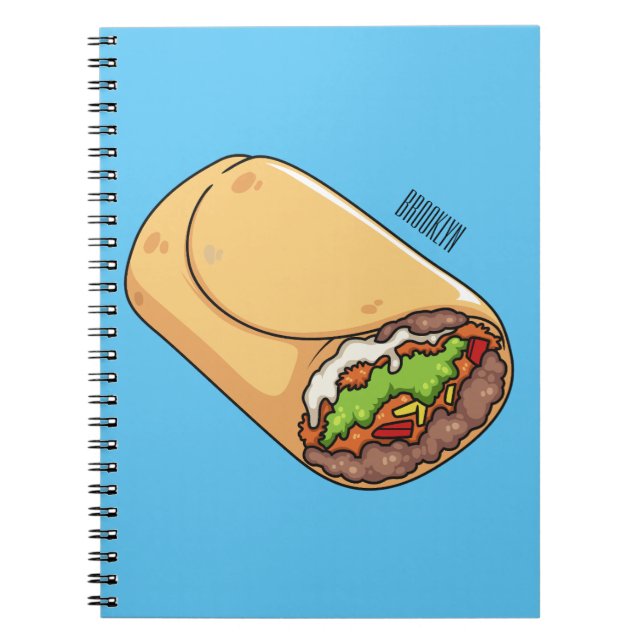 Burrito-Cartoon-Abbildung Notizblock (Vorderseite)