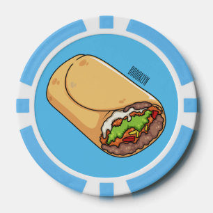 Burrito-Cartoon-Abbildung Pokerchips