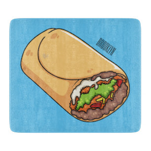 Burrito-Cartoon-Abbildung Schneidebrett
