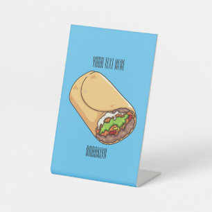 Burrito-Cartoon-Abbildung Sockelschild