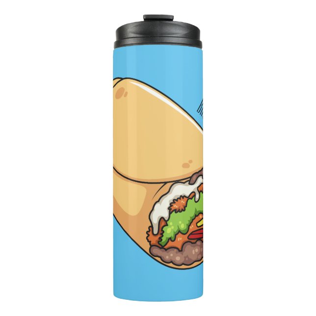 Burrito-Cartoon-Abbildung Thermosbecher (Vorderseite)