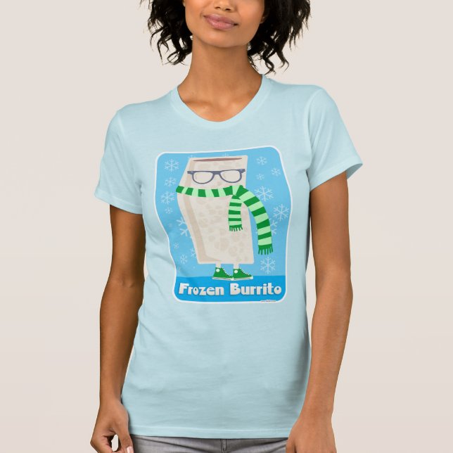 Burrito Funny Food Cartoon, gefroren und gefroren T-Shirt (Vorderseite)