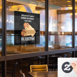 Burritos ich esse nur Burrito Restaurant Fensteraufkleber