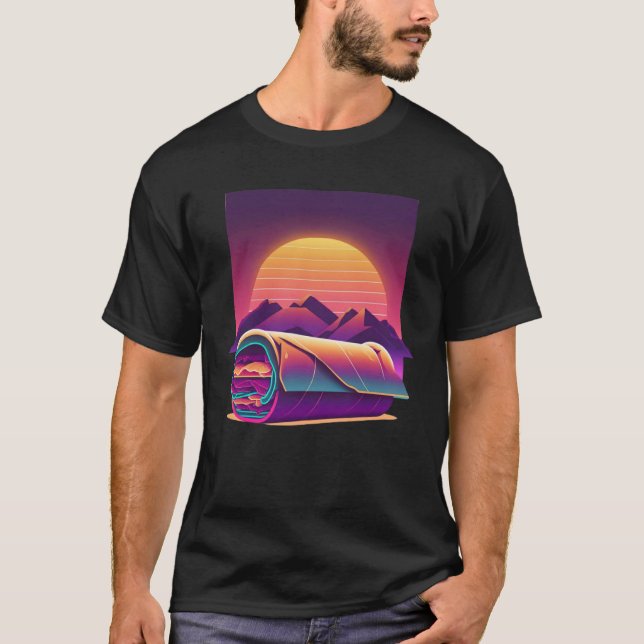Burritos Synthwave 80s Retrowave Aesthetic  1 T-Shirt (Vorderseite)