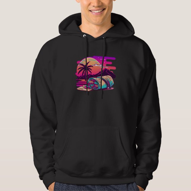Burritos Synthwave 80s Retrowave Aesthetic Hoodie (Vorderseite)