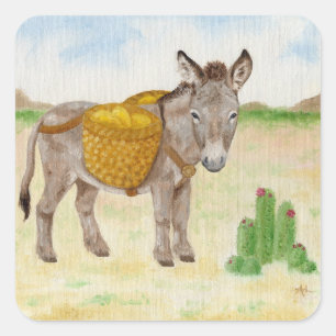 Burro avec autocollant Panier