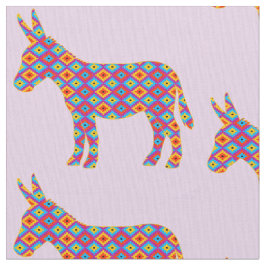 Burro im bunten Muster Stoff