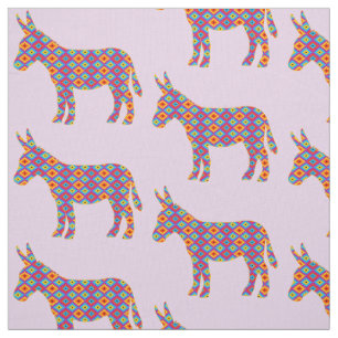 Burro im bunten Muster Stoff