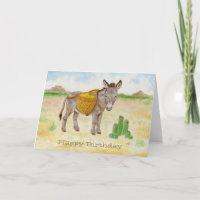 Burro mit Korbgeburtstag notecard