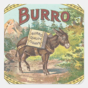 Burro Quadratischer Aufkleber