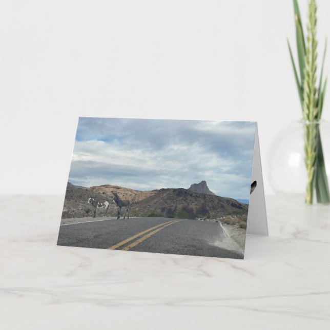 burros on route 66 greeting card (blank inside) karte (Vorderseite)