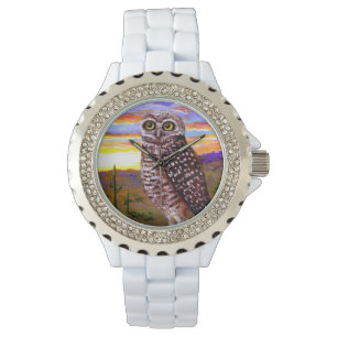 Burrowing Desert Owl Creationarts Armbanduhr