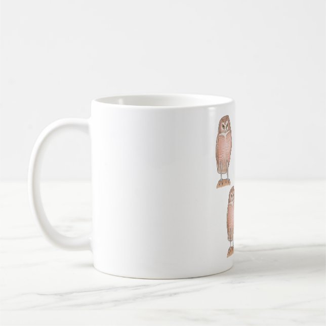 Burrowing Owl bird art pattern Kaffeetasse (Links)