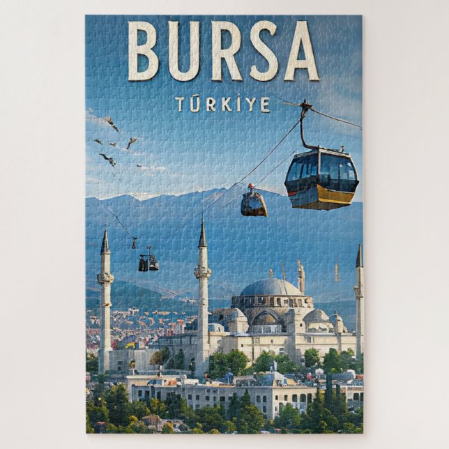 🏔️ Bursa Türkei Große Moschee und Bergblick (Vertikal)