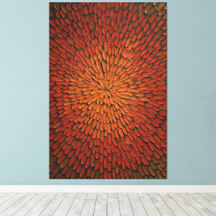 Burst de Pétales Rouge Feu et Orange - Art Mural A