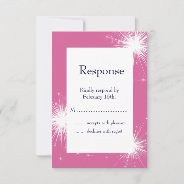 Burst der Glitzern UAWG (Fuchsia) RSVP Karte (Vorderseite)