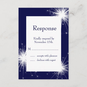 Burst of Glitzern UAWG (blau) RSVP Karte