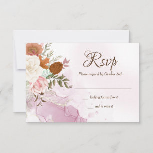 Burst of Herbst RSVP Card Karte