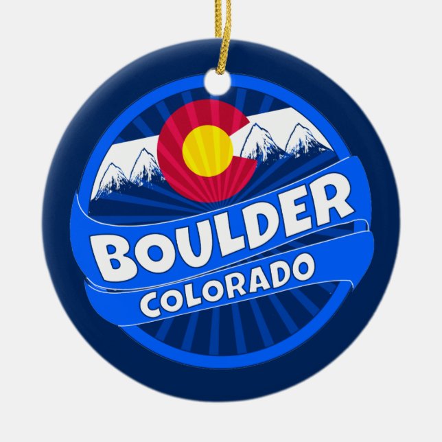 Burstdekoration des Boulder Colorado Keramik Ornament (Vorne)