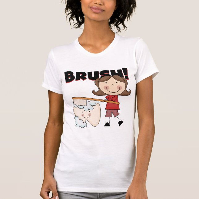 BÜRSTE - Mädchen mit Zahn-T-Shirts und Geschenken T-Shirt (Vorderseite)